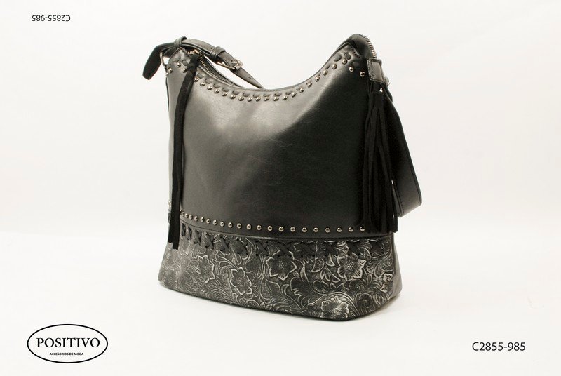 Cartera morral simil cuero combinada con correa C2855