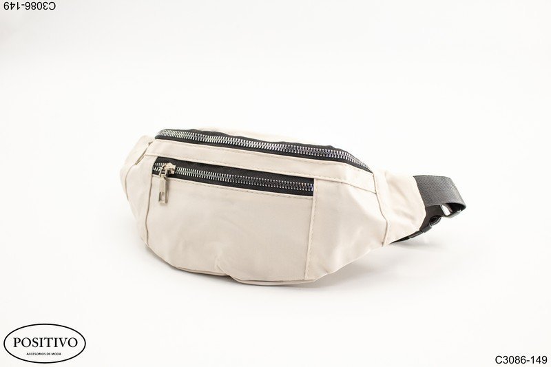 Riñonera color blanco dos cierres C3086