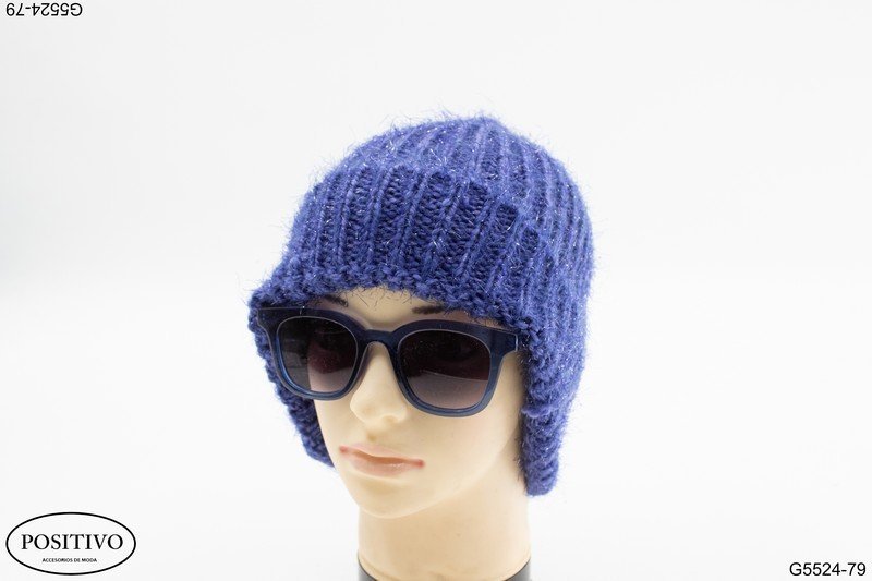 Gorro lana liso azul G5524