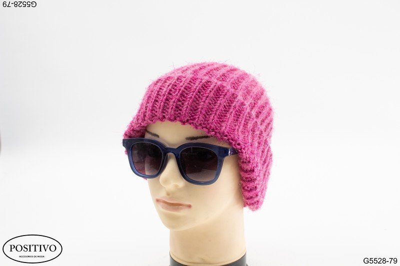 Gorro lana liso rosa G5528