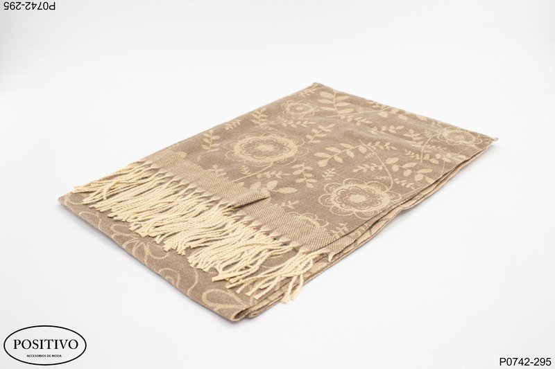 Pashmina beige estampada P0742