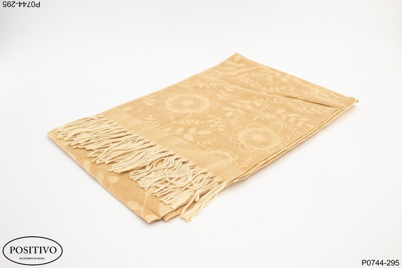 Pashmina amarilla estampada P0744