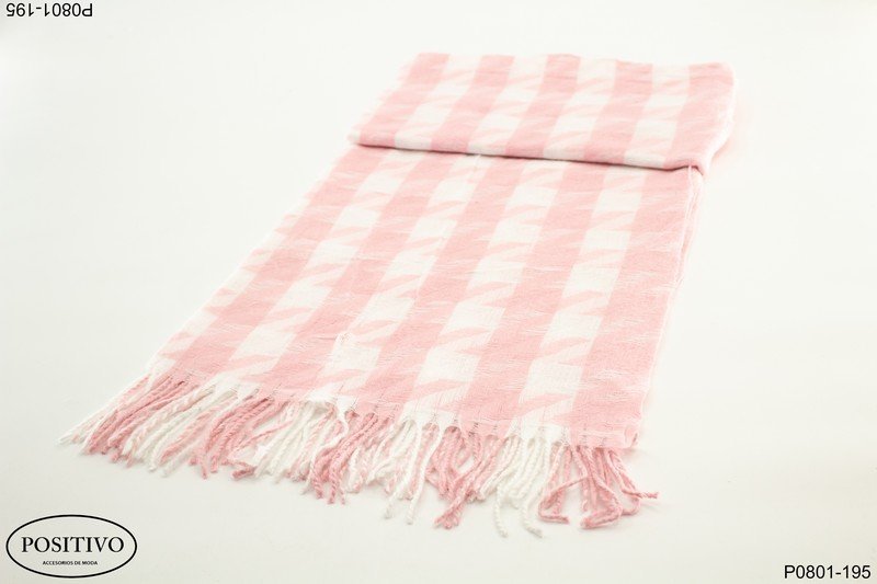 Pashmina a cuadros color rosa P0801