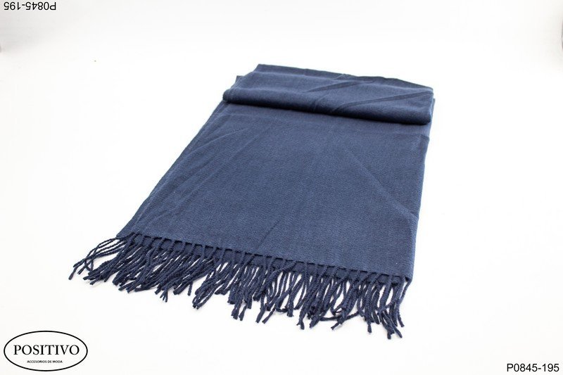 Pashmina lisa con flecos P0845