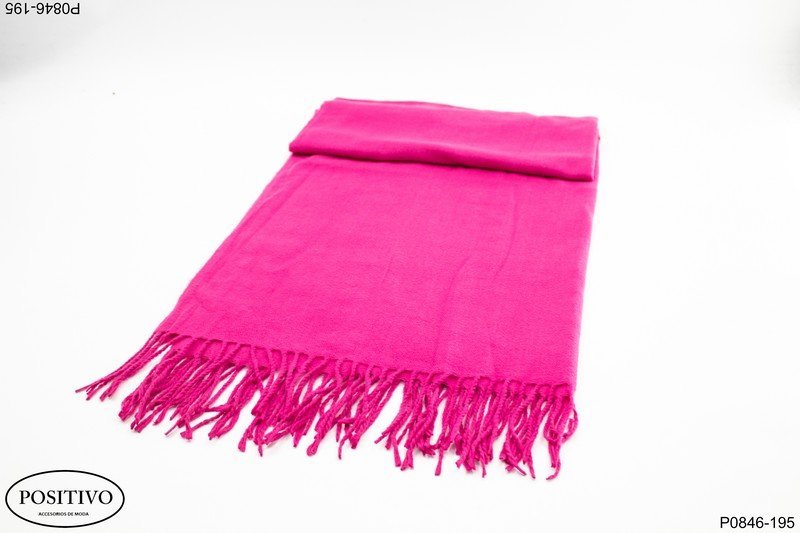 Pashmina lisa con flecos P0846