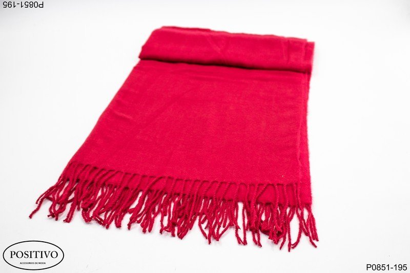 Pashmina lisa con flecos P0851