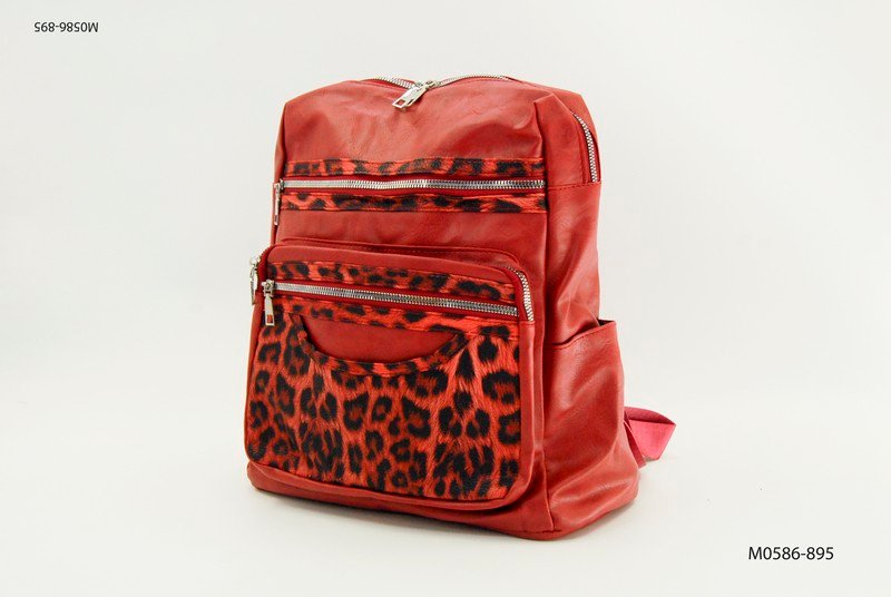 Mochila combinada animal print con bolsillo M0586
