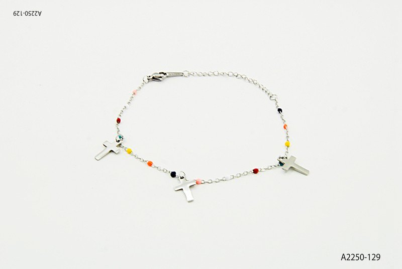 Pulsera acero quirúrgico con dijes A2250