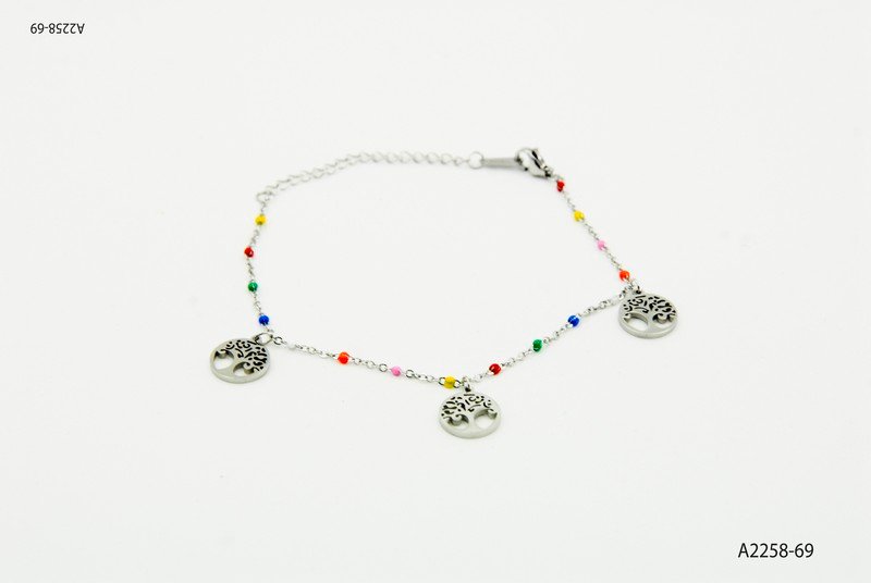Pulsera acero quirúrgico con dijes A2258
