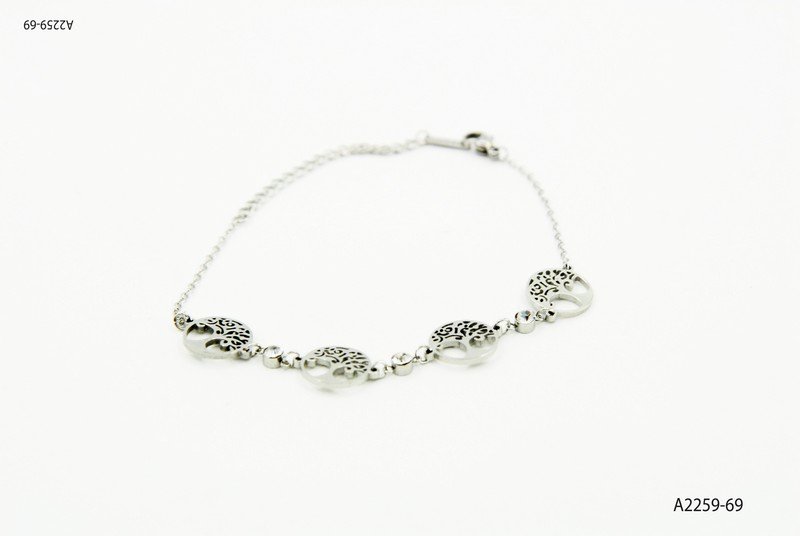 Pulsera acero quirúrgico con dijes A2259