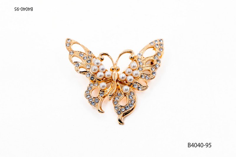 Prendedor con perlas y strass B4040