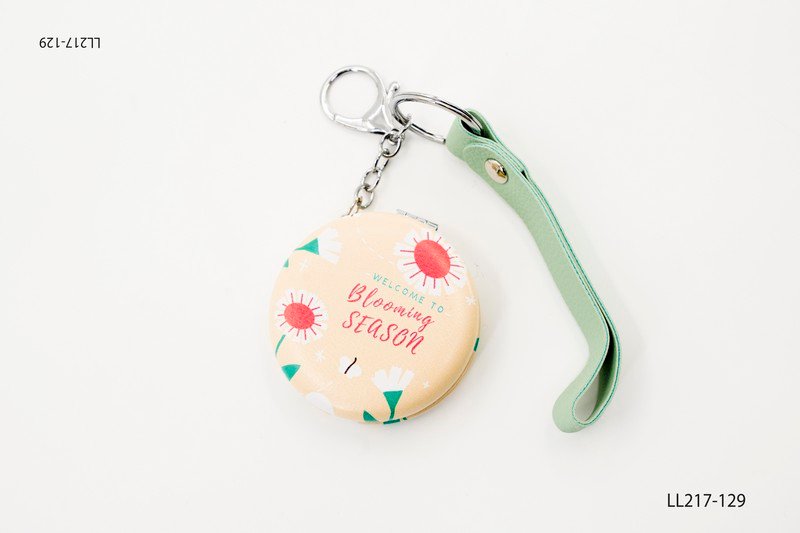 Llavero redondo con estampado floral LL217