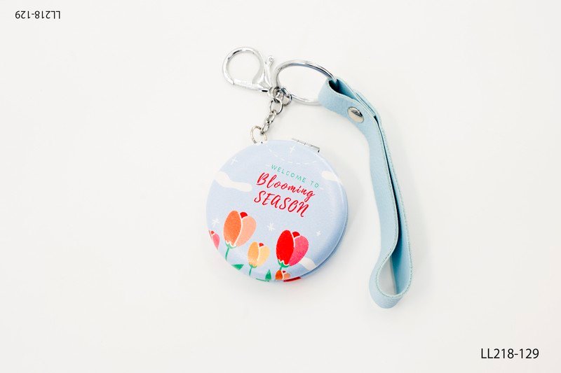 Llavero redondo con estampado floral LL218