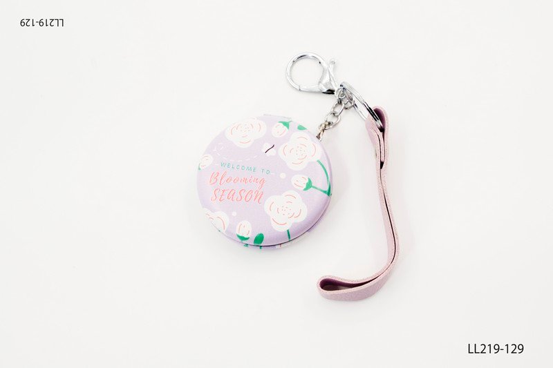 Llavero redondo con estampado floral LL219