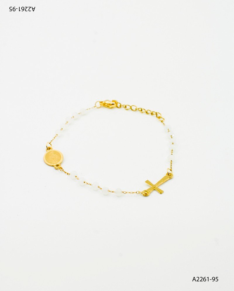 Pulsera acero quirúrgico con dijes A2261