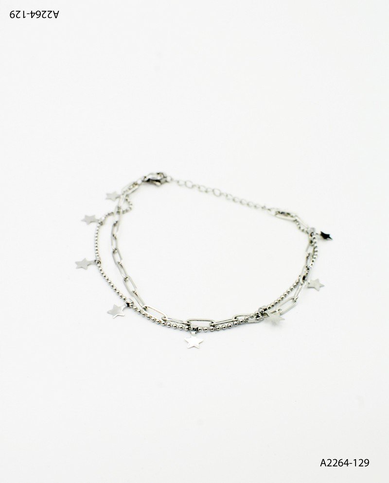 Pulsera acero quirúrgico con dijes A2264