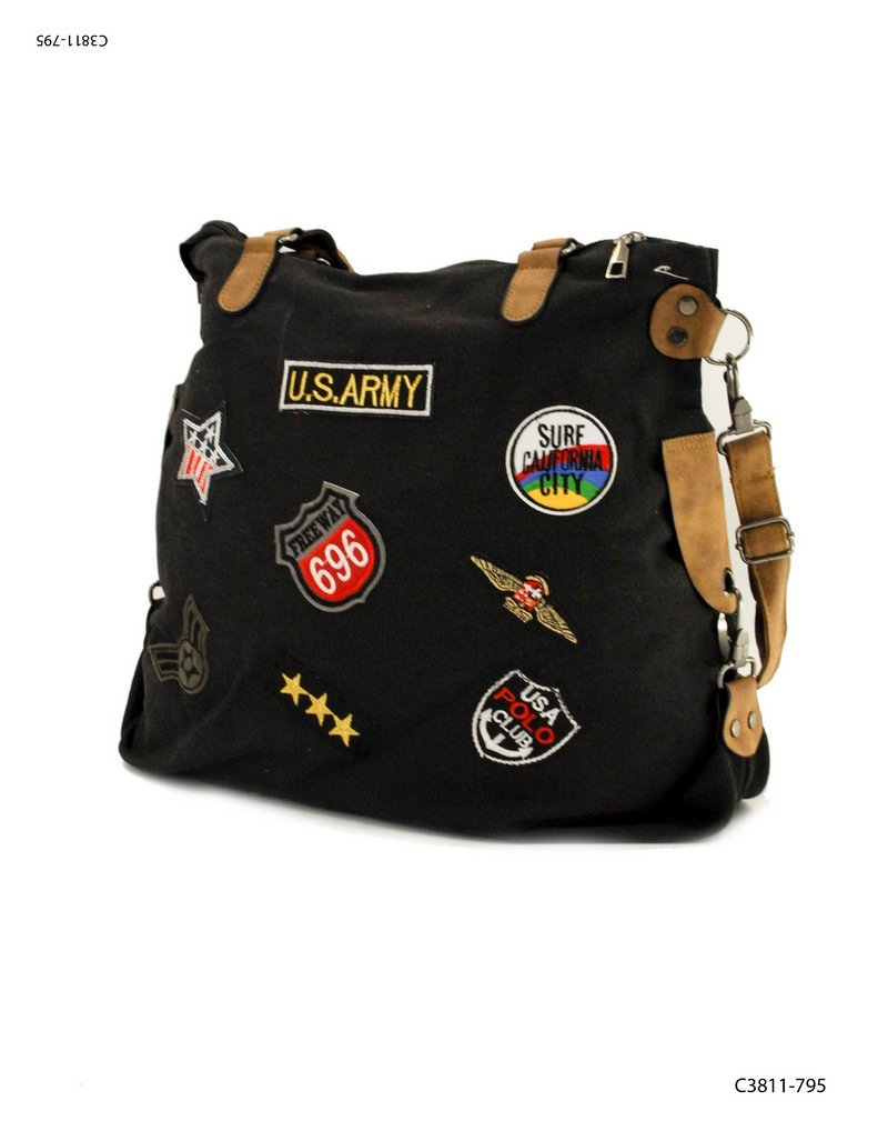 Bolso estilo vintage con correa y asas C3811