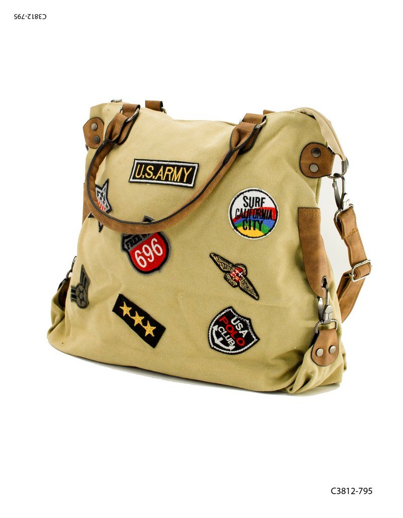 Bolso estilo vintage con correa y asas C3812