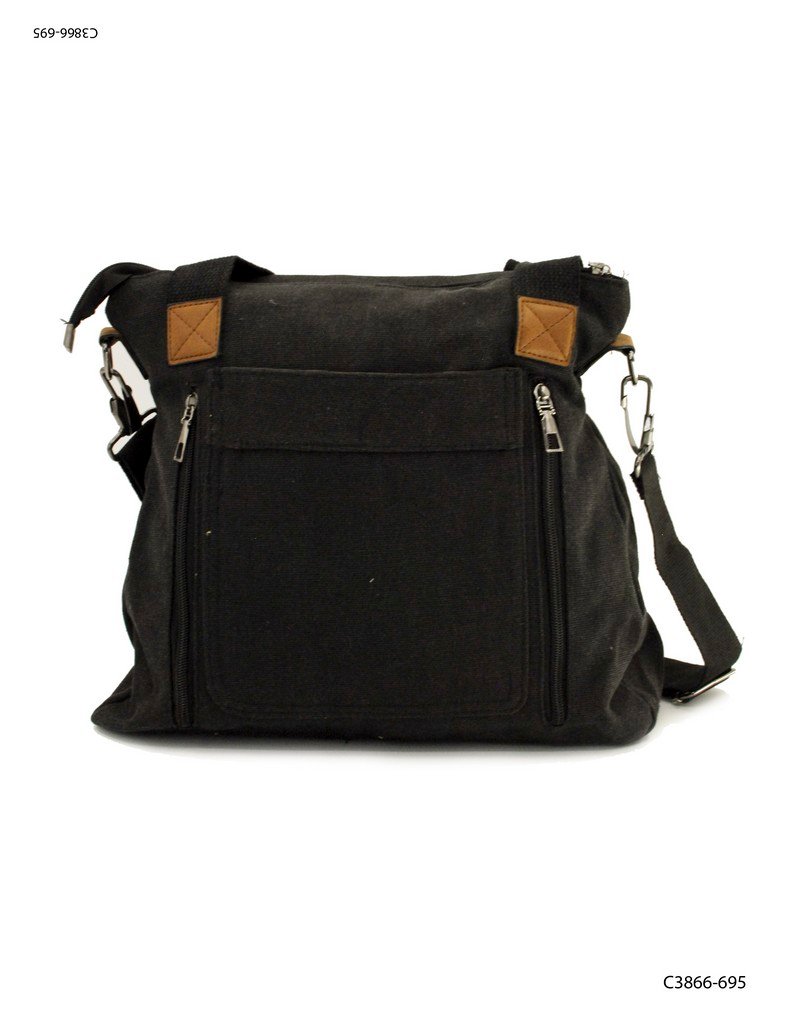 Bolso en lona bolsillos externos con correa C3866