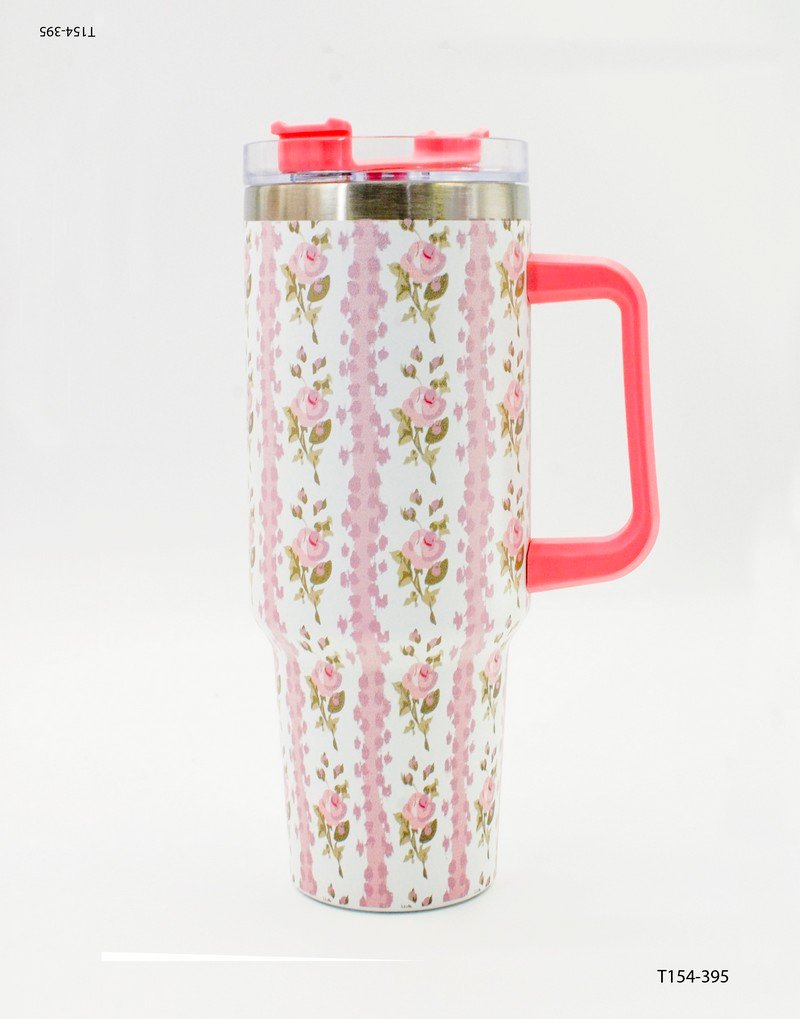 Vaso térmico floral con asa T154