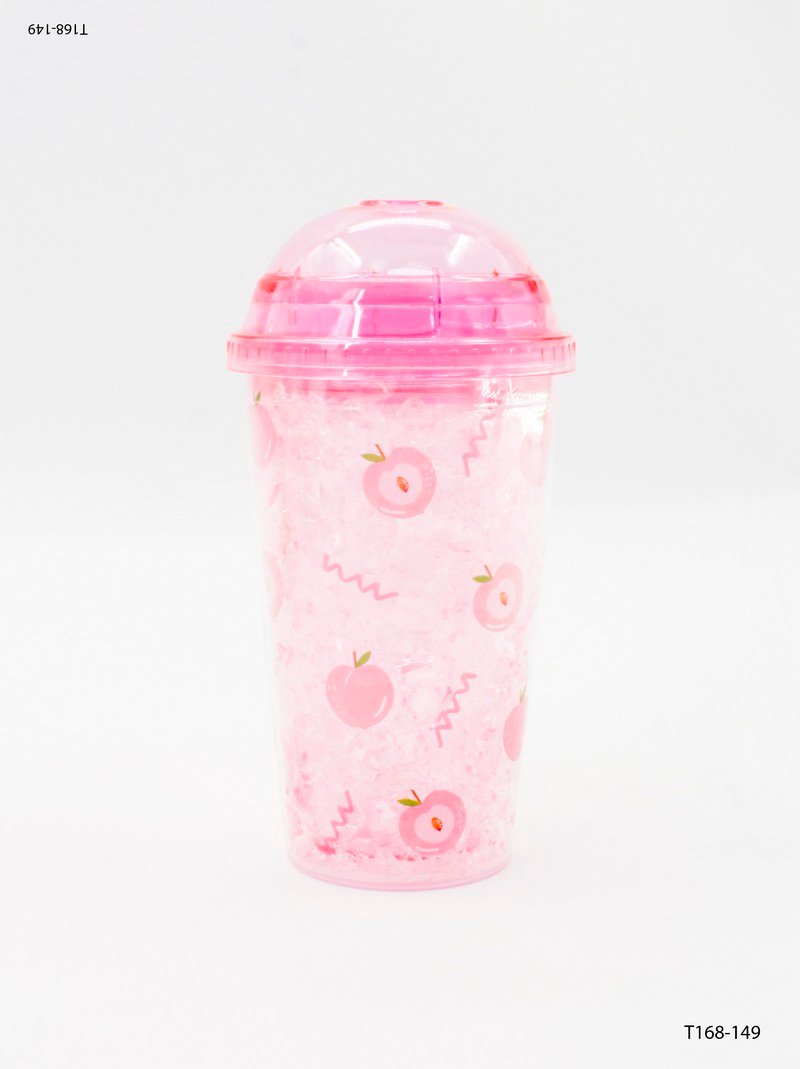 Vaso plástico con tapa domo T168