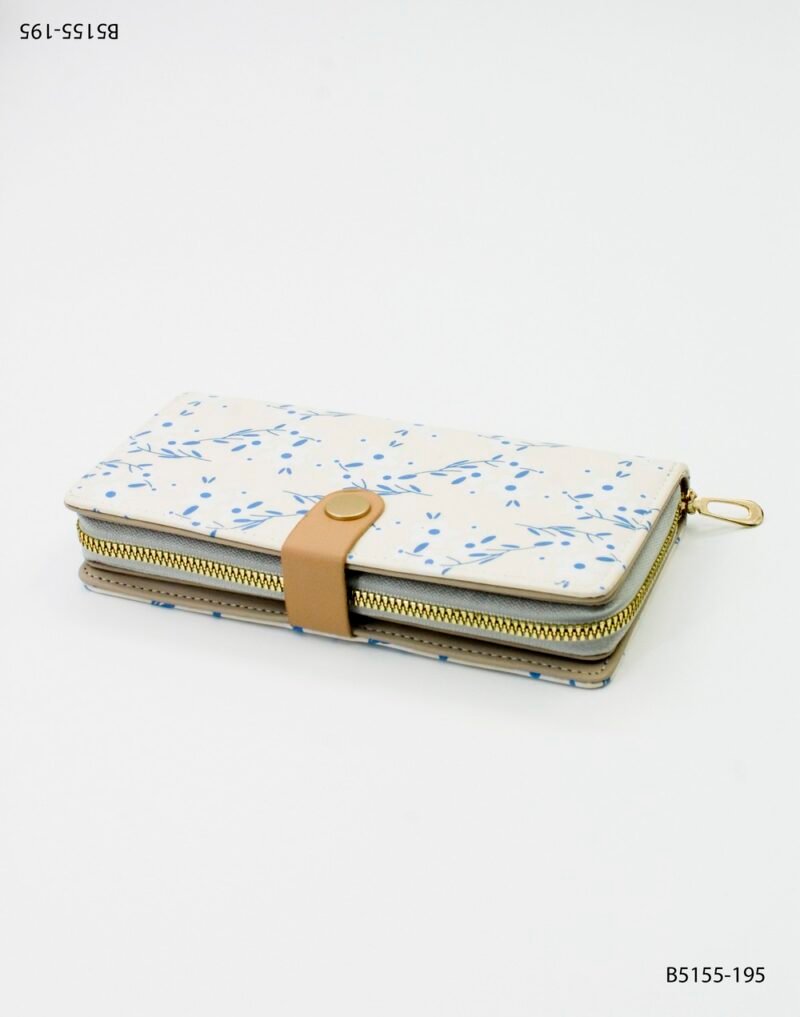 Billetera floral con cierre dorado y broche B5155