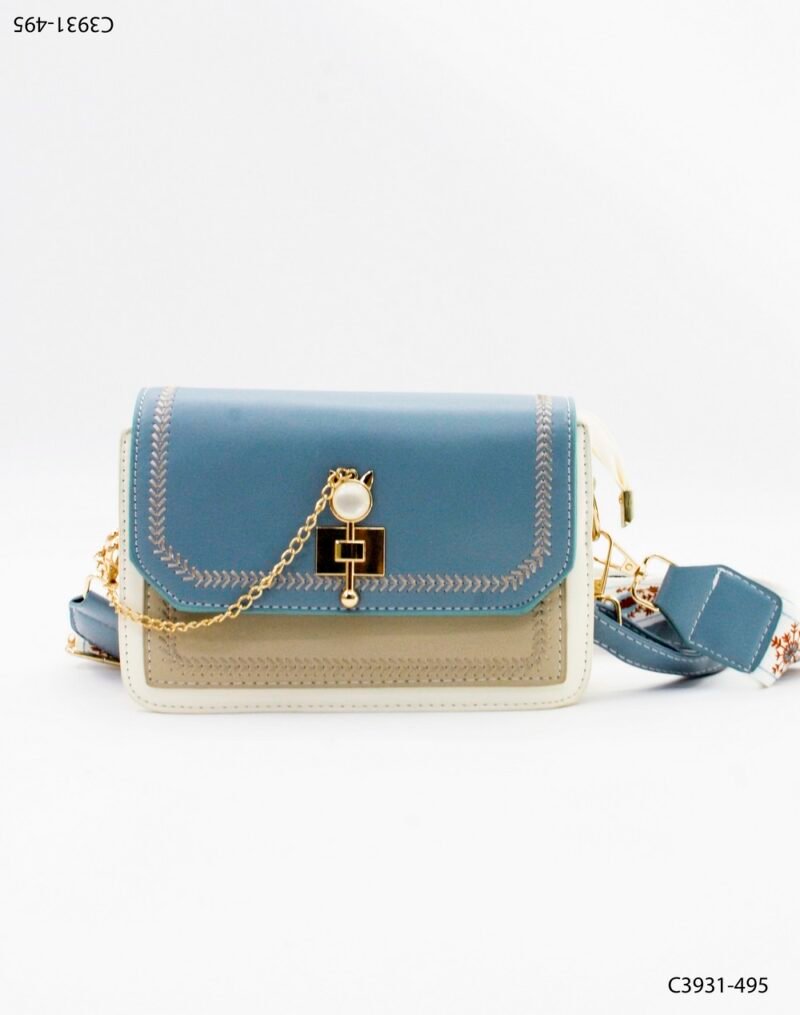 Cartera rígida con diseño color-block C3931