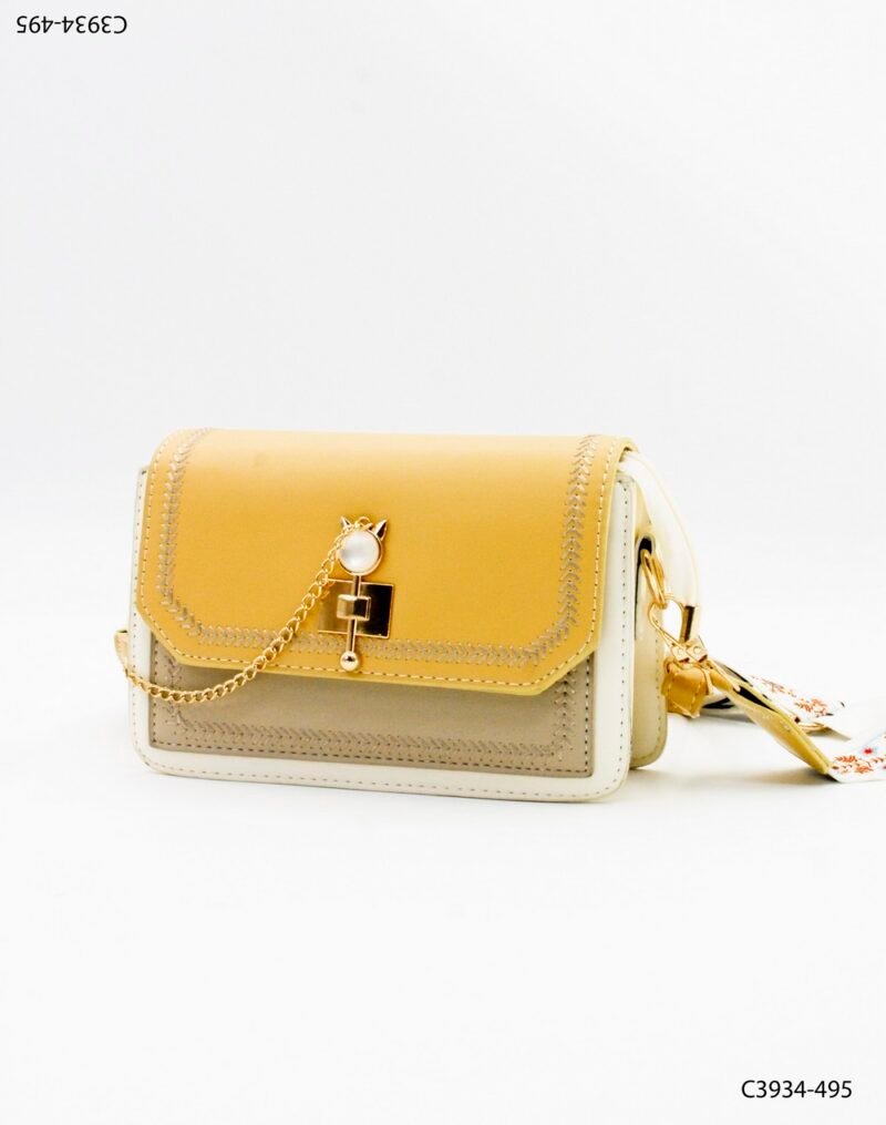 Cartera rígida con diseño color-block C3934