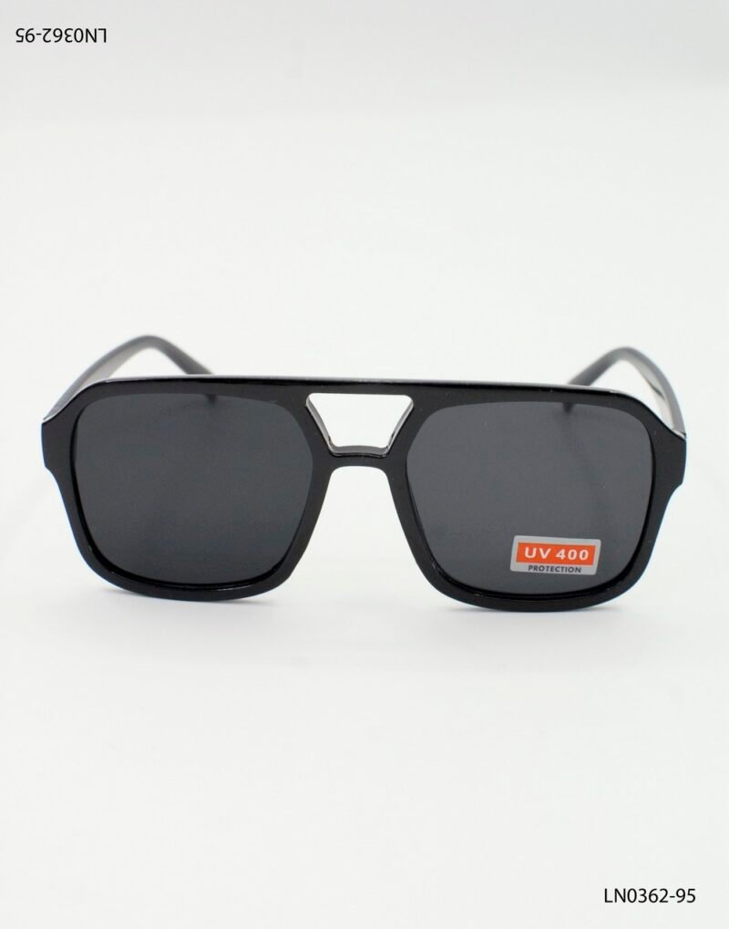 Lentes de sol negros con diseño angular y protección UV400 LN0362