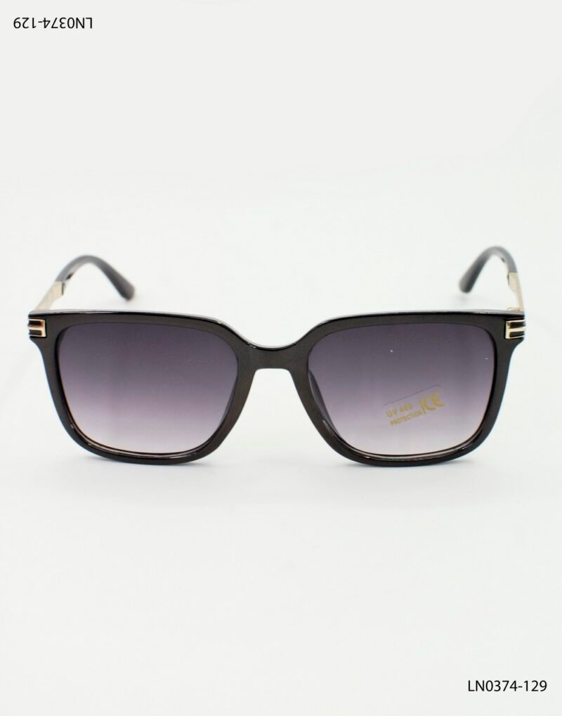 Lentes de sol negros con diseño rectangular y protección UV400 LN0374