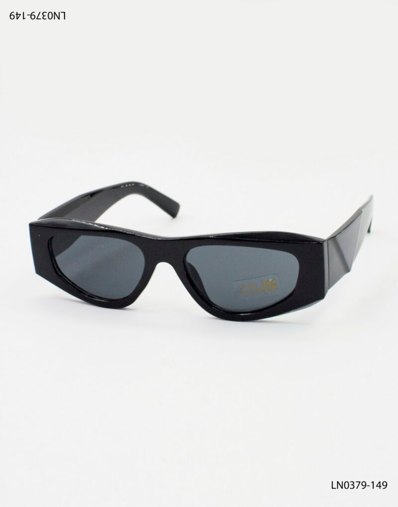Lentes de sol negros con diseño angular y protección UV400 LN0379