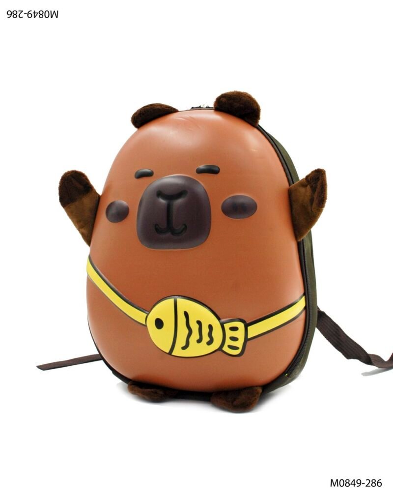 Mochila infantil con diseño de osito y cinturón de pez M0849