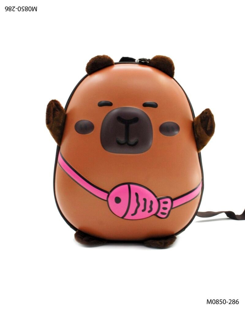 Mochila infantil con diseño de osito y cinturón de pez M0850