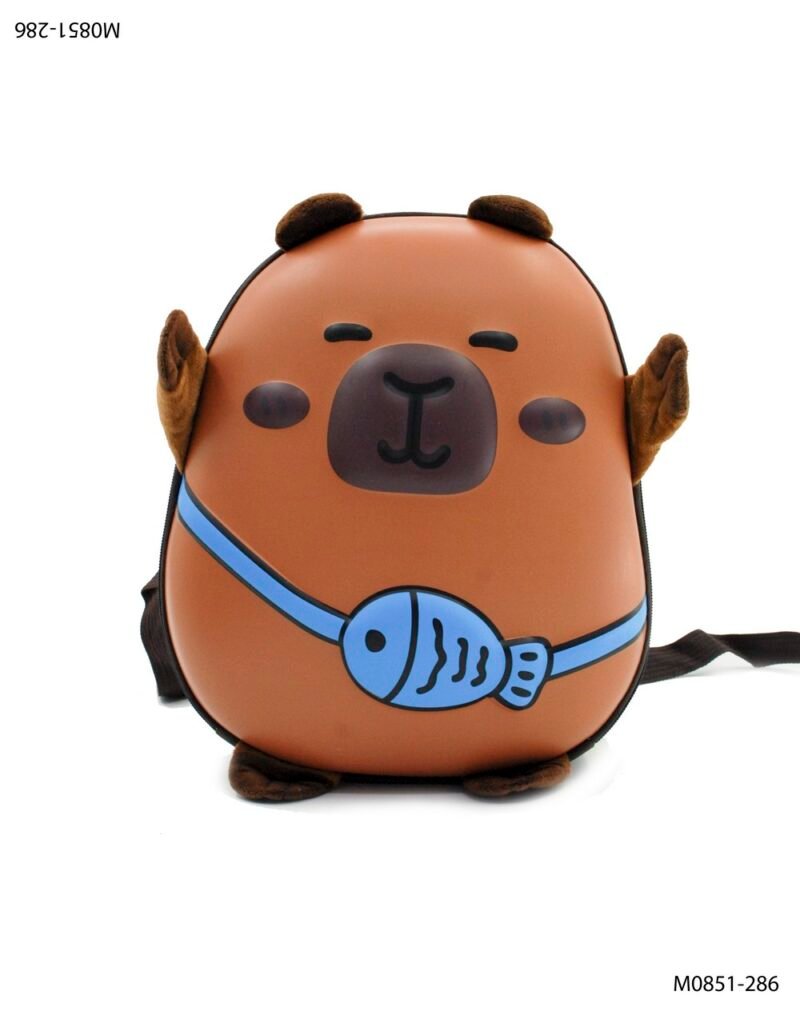 Mochila infantil con diseño de osito y cinturón de pez M0851