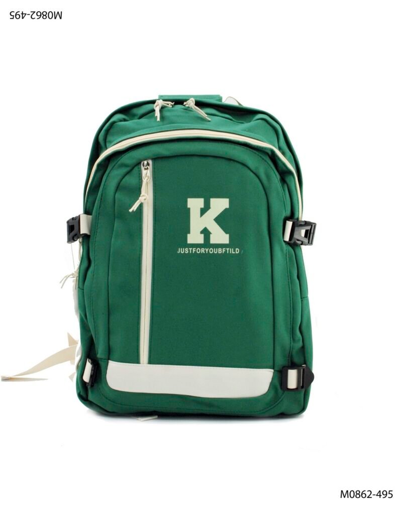 Mochila con cierre frontal y estilo gráfico M0862