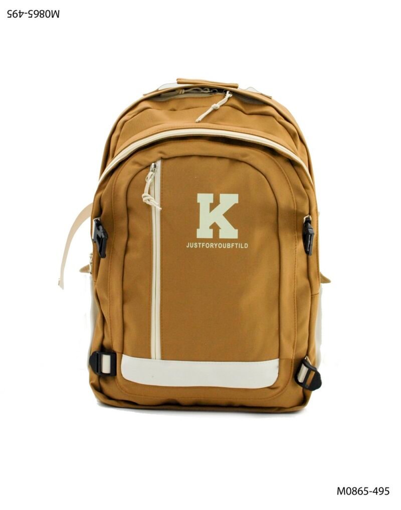 Mochila con cierre frontal y estilo gráfico M0865