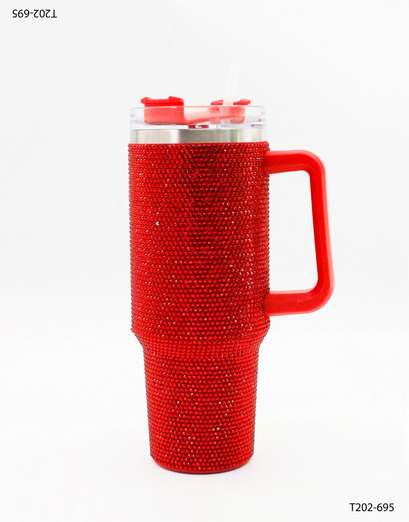 Vaso Térmico con Brillos y Asa – Edición Glam T202