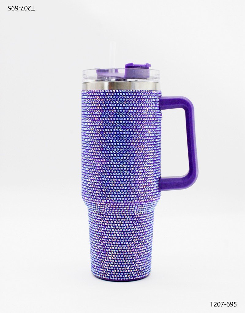 Vaso Térmico con Brillos y Asa – Edición Glam T207