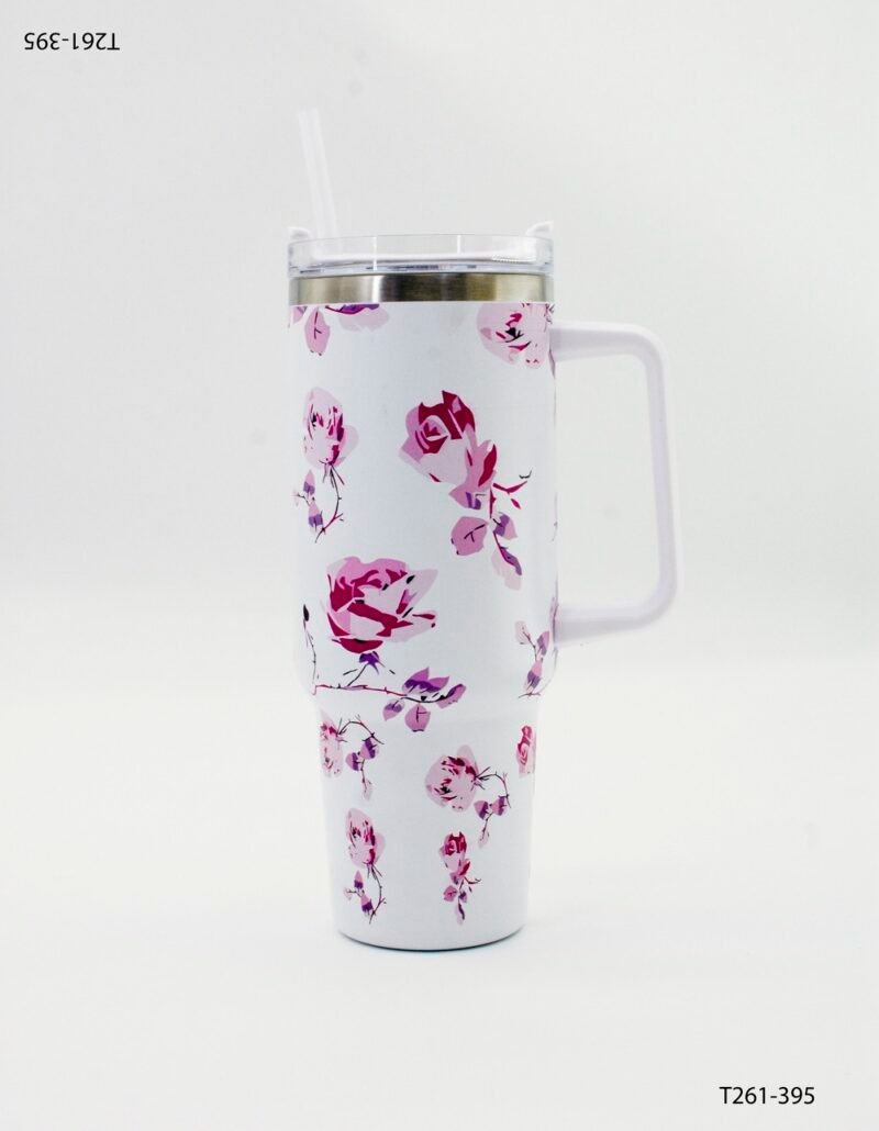 Vaso térmico alto con asa y tapa transparente con sorbete T261