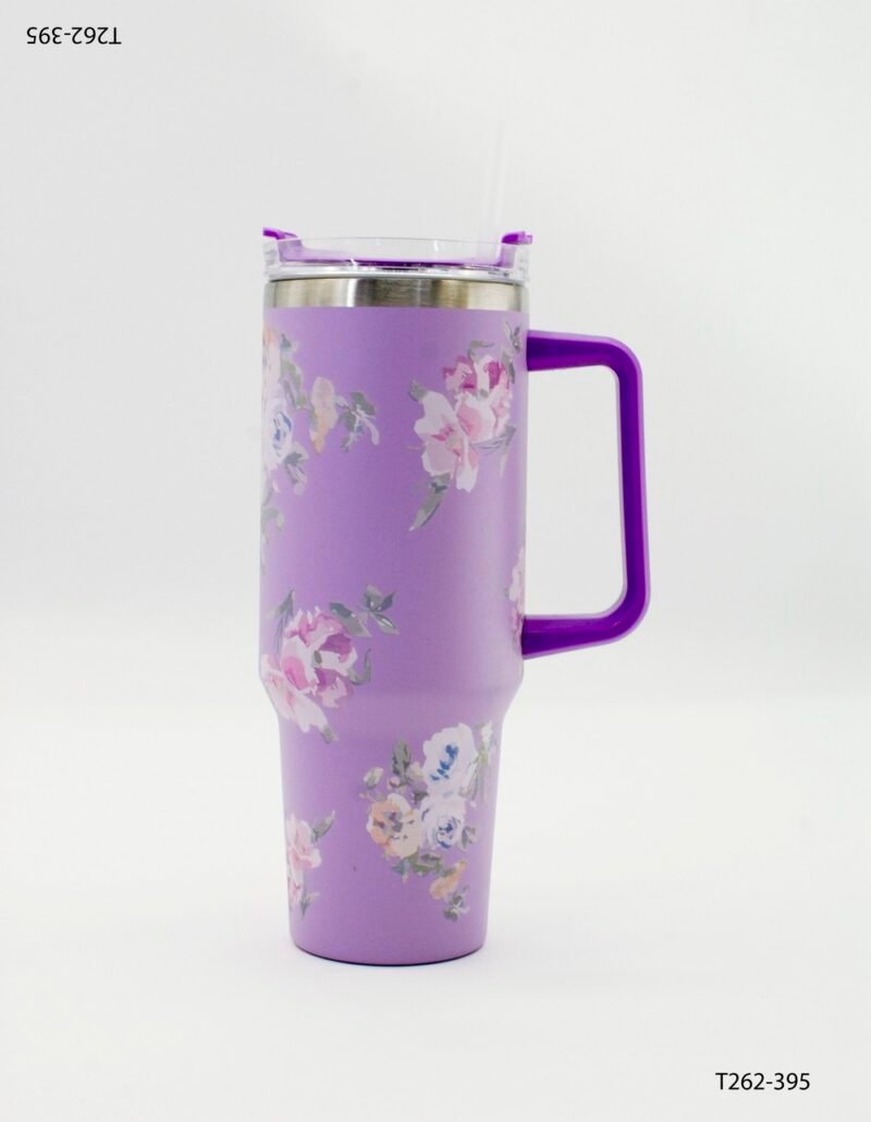 Vaso térmico alto con asa y tapa transparente con sorbete T262