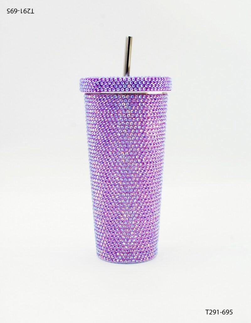 Vaso térmico alto cubierto de brillantes T291