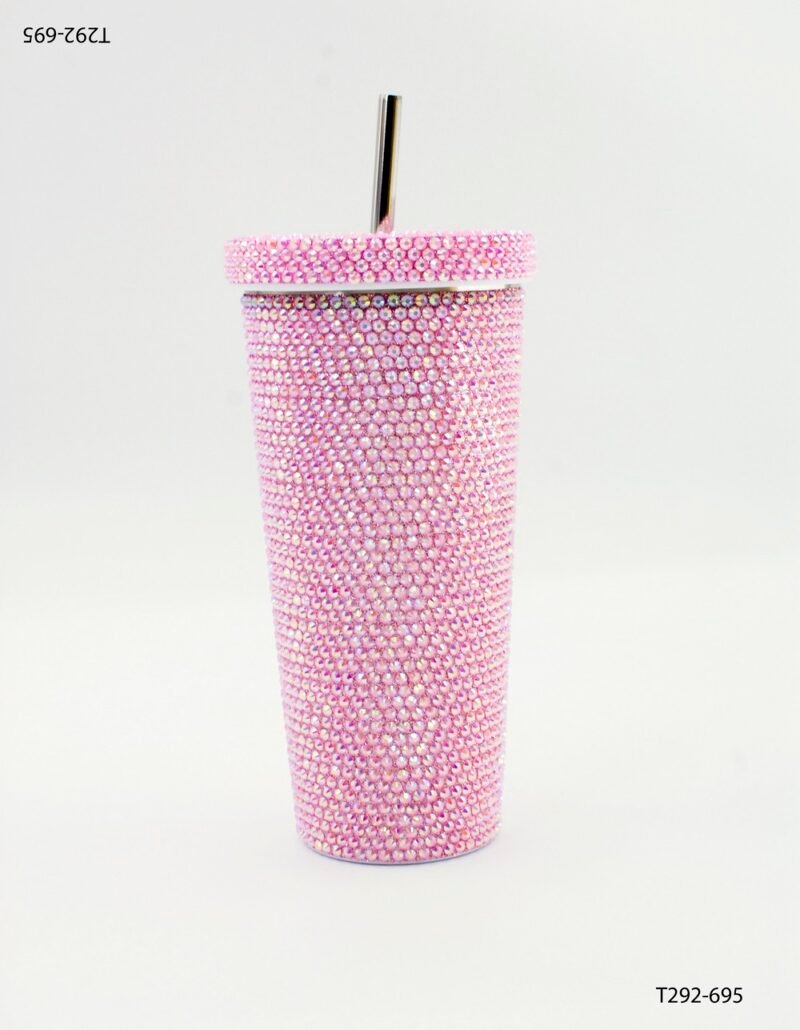 Vaso térmico alto cubierto de brillantes T292