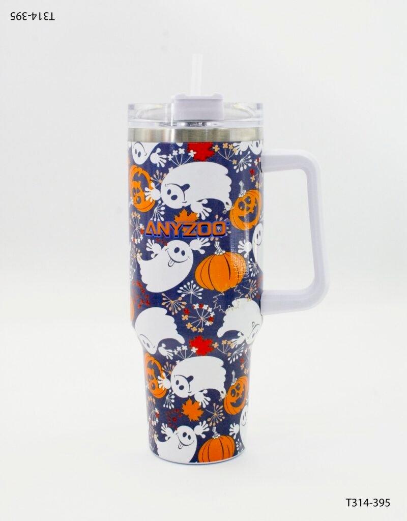 Vaso térmico alto con asa con un diseño llamativo T314