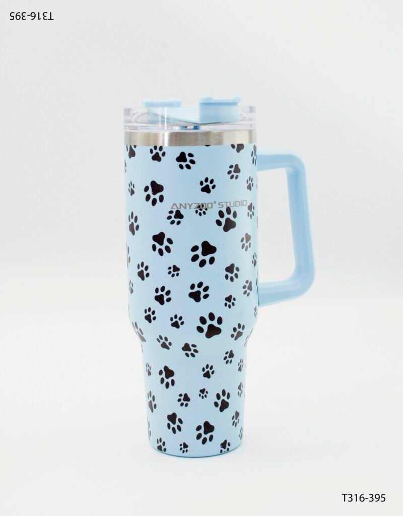 Vaso térmico alto con asa con un diseño llamativo T316