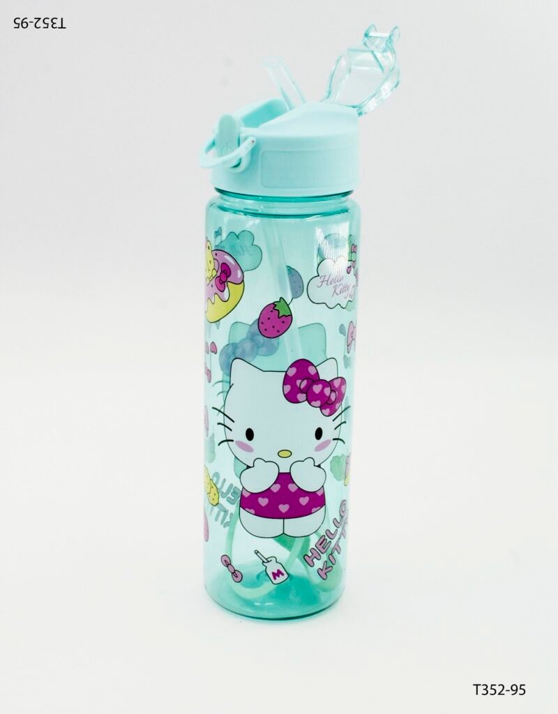 Botella reutilizable con tapa y sorbete T352