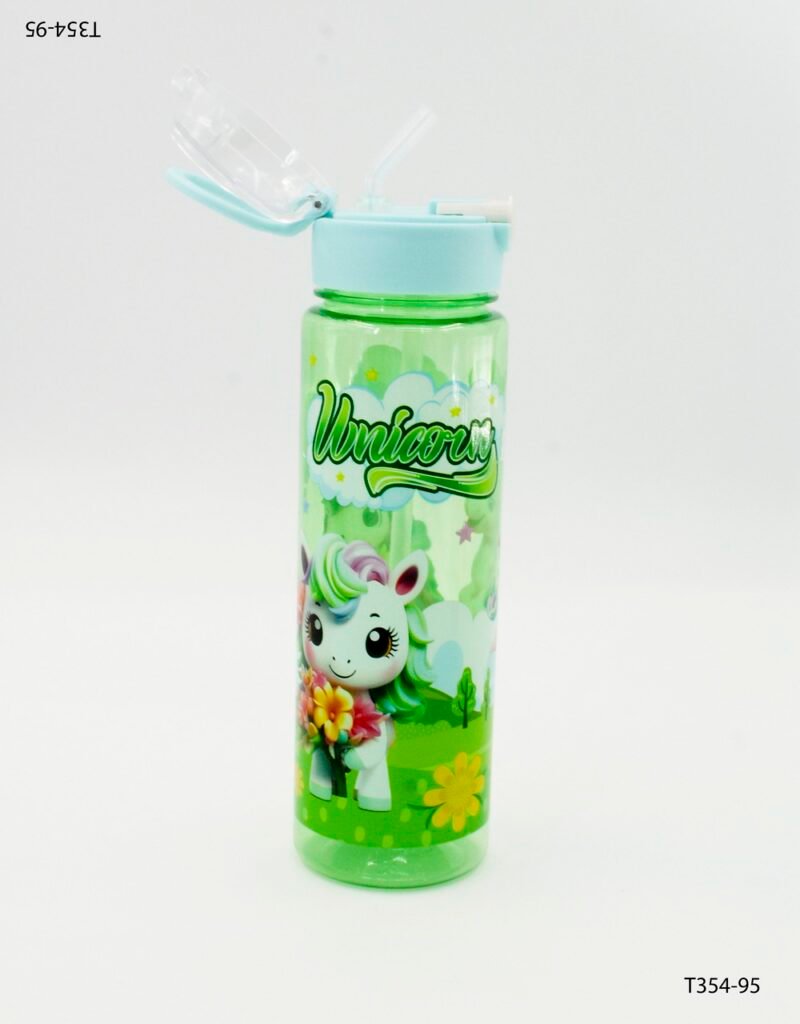 Botella reutilizable con tapa y sorbete T354