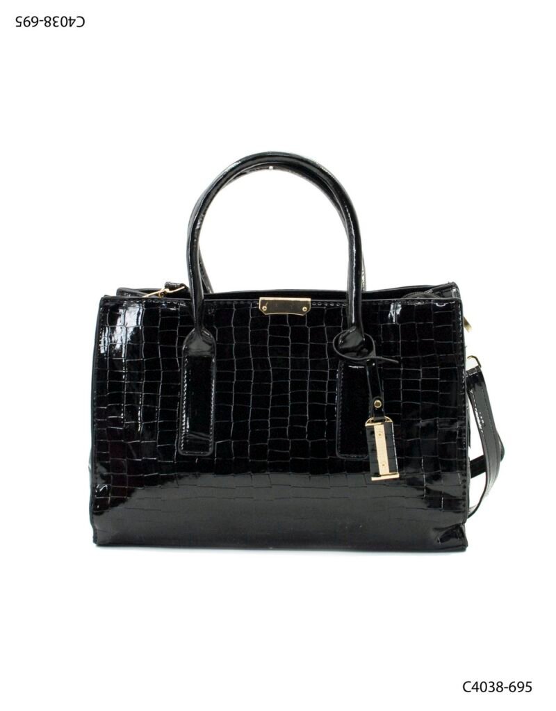 Bolso cartera piel cocodrilo con asas y correa C4038