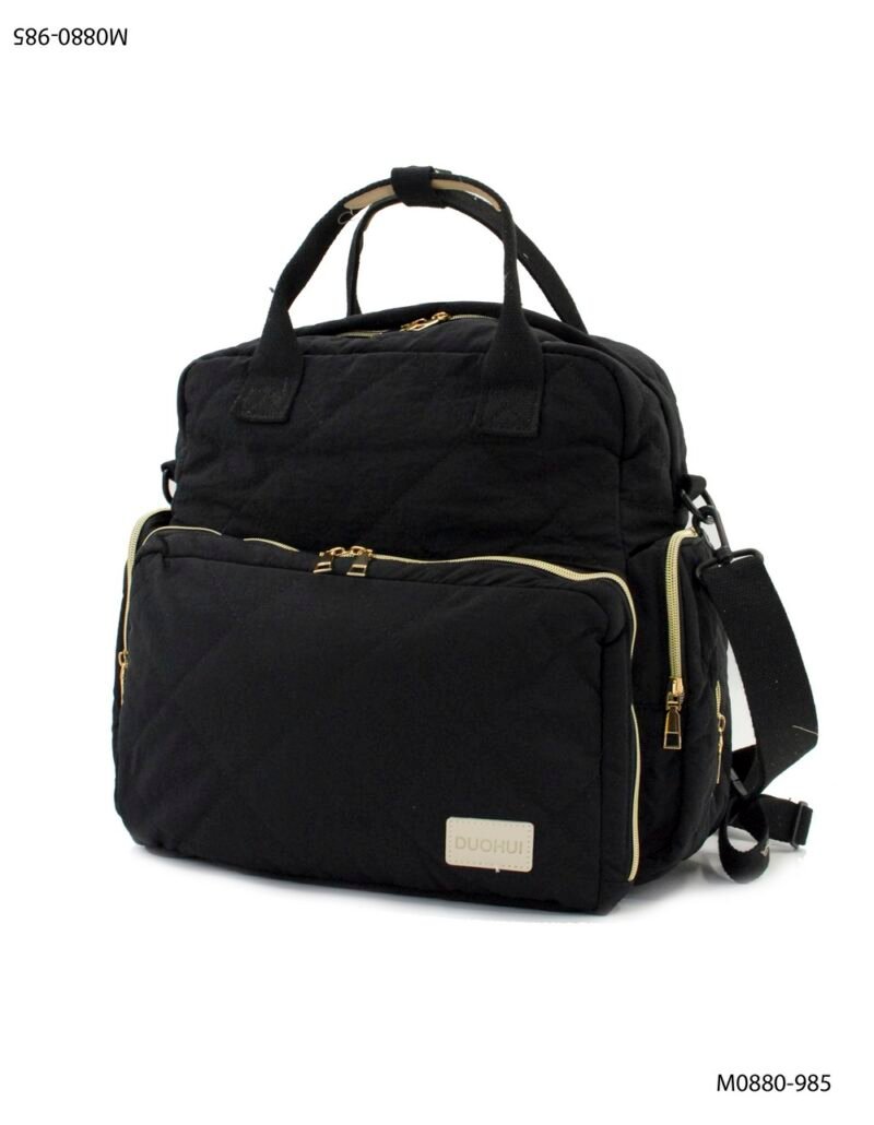 Mochila múltiples compartimientos con cierres dorados M0880