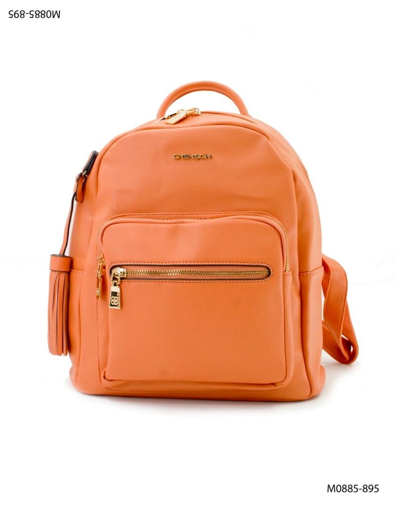 Mochila Chenson en material liso con cierres M0885