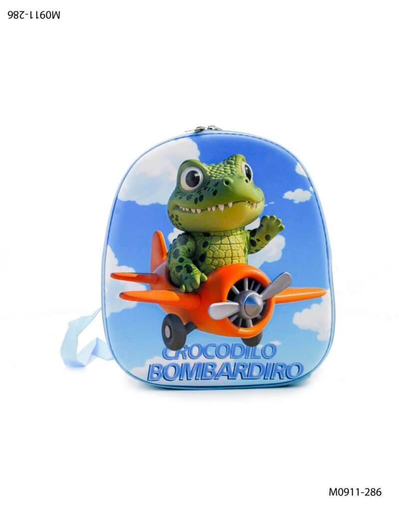 Mochila con diseño frontal cocodrilo M0911